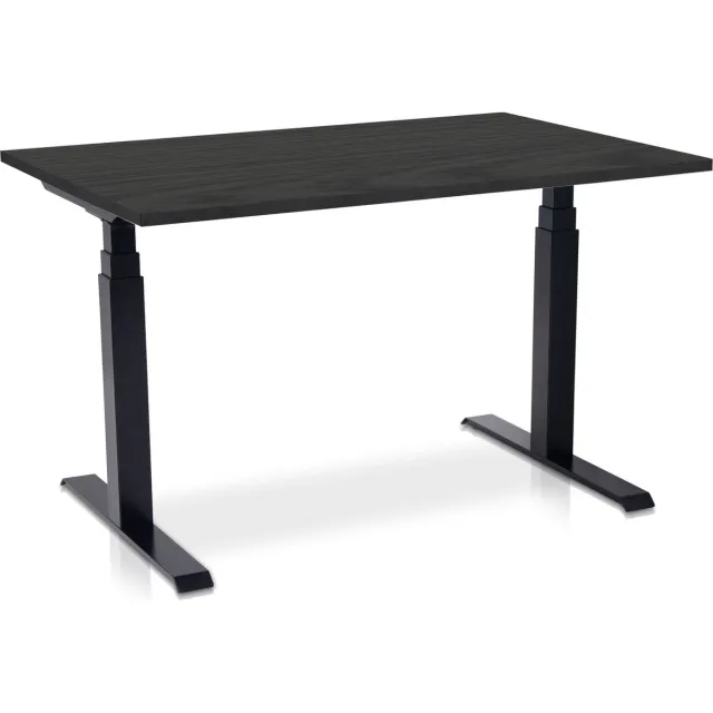 Multi Ratio Zit-sta bureau elektrisch verstelbaar - MRC PRO NEN-EN 527 | 160 x 80 cm | frame zwart- blad zwart eiken | memory functie met USB | 150kg draagvermogen Zwart frame
