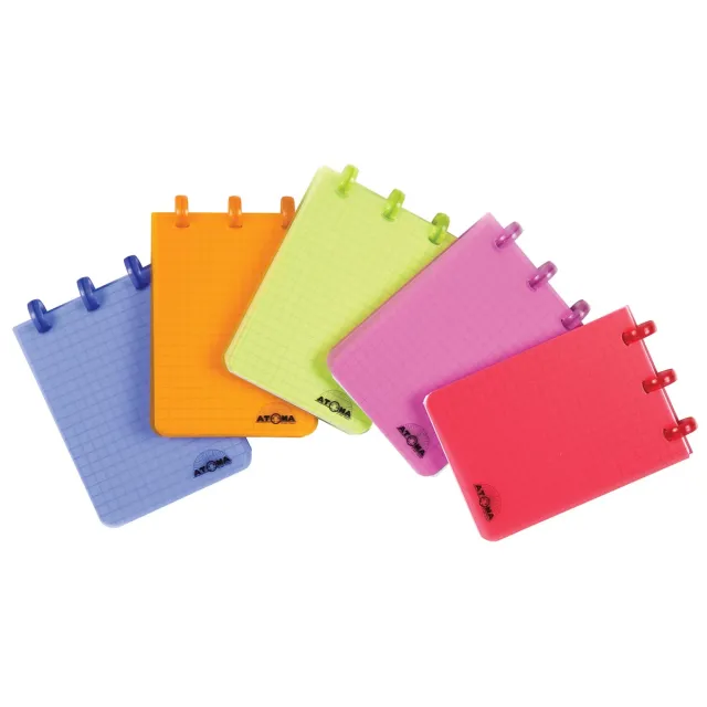 Atoma Trendy notitieboekje, ft A7, 120 bladzijden, PP, geruit 5 mm, geassorteerde kleuren blauw