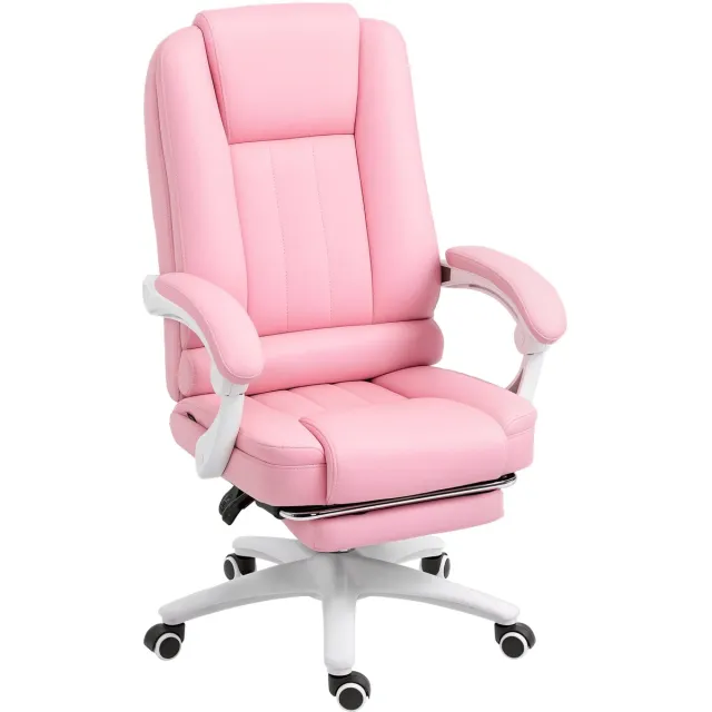 Vinsetto bureaustoel met hoofdsteun en kantelfunctie - Ergonomische kantoorstoel, computerstoel - Roze Rosa