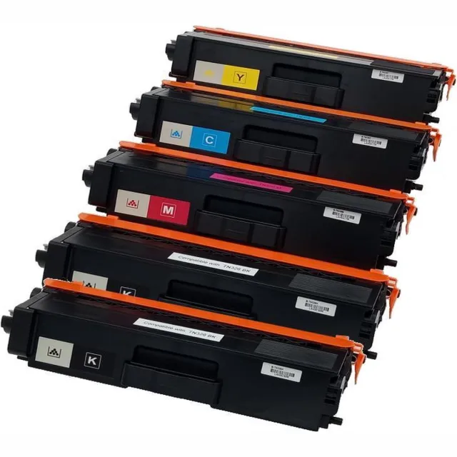KATRIZ Huismerk Toner – TN326/TN325 Multipack- 2xZwart + 1xCyaan+ 1xMagenta+ 1xGeel |5 stuks | Geschikt voor Brother printer DCP L8400 CDN/DCP L8450 CDW/HL L8250 CDN/HL L8350 CDN/HL L8350 CDW/HL L8350 CDWT/MFC L8650 CDW/MFC L8850 CDW Zwart, Cyaan, Magenta, Geel
