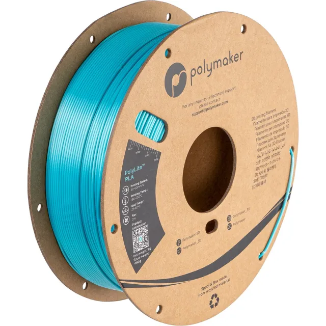 Polymaker PolyLite PLA Filament Silk Light Blue 1,75mm 1KG Blauw