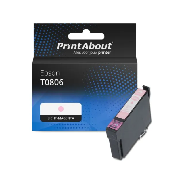 PrintAbout huismerk Inktcartridge T0806 Licht-magenta Geschikt voor Epson