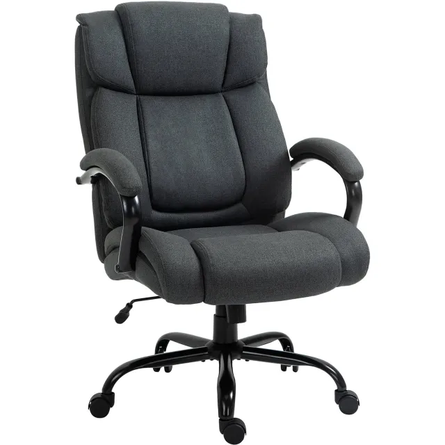 Vinona Ergonomische bureaustoel - Met wipfunctie - In hoogte verstelbaar - 72,5 x 80 x 110-118 cm - Donkergrijs