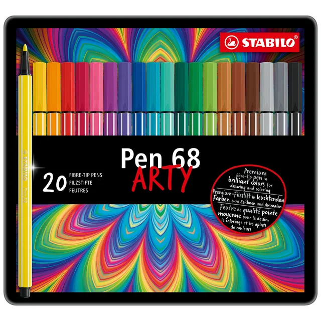 Stabilo Viltstift STABILO Pen 68/20 Arty medium assorti blik ?? 20 stuks