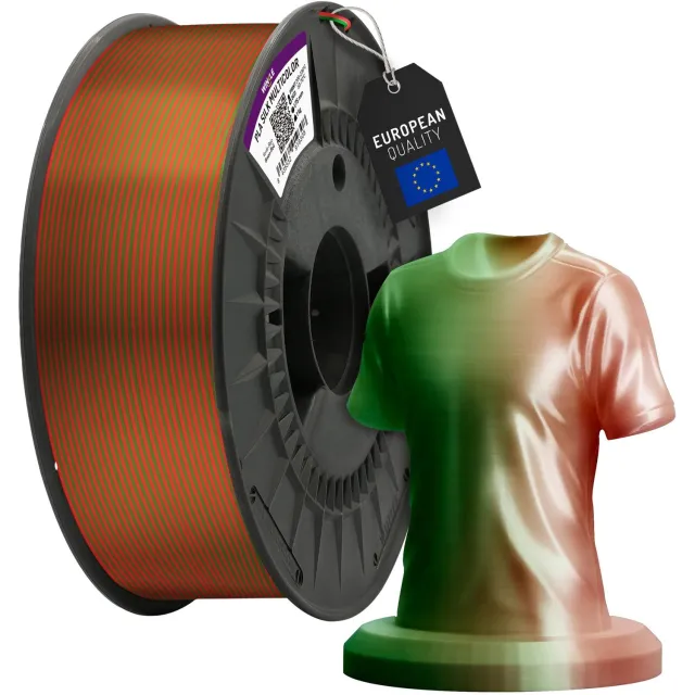 Winkle PLA Silk 3D Filament - Filament voor 3D printer - Hoge Nauwkeurigheid - Rood/Groen - Ø 1,75 mm - 1 kg