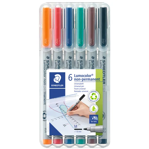 Staedtler Viltstift Staedtler Lumocolor 315 non permanent M set à 6 stuks assorti