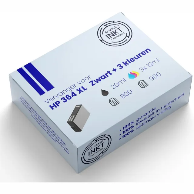 G&G Huismerk HP 364XL (CN684EE) Inktcartridge 4-kleuren Voordeelbundel Hoge capaciteit Zwart, Cyan, Magenta, Yellow