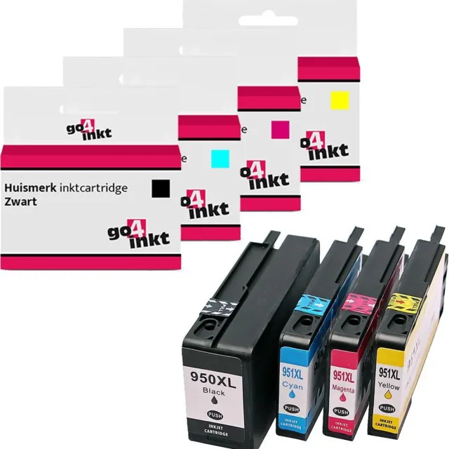 Go4inkt compatible met HP 950XL 951XL bk/c/m/y - Zwart, cyaan, magenta, yellow - 4 stuks - Huismerk