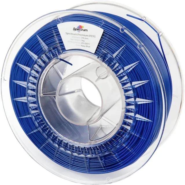 Spectrum Filaments 80309 PET-G Premium Filament PETG Chemisch bestendig, Slagvast 1.75 mm 1000 g Navy Blue, Marine-blau Kleurloos