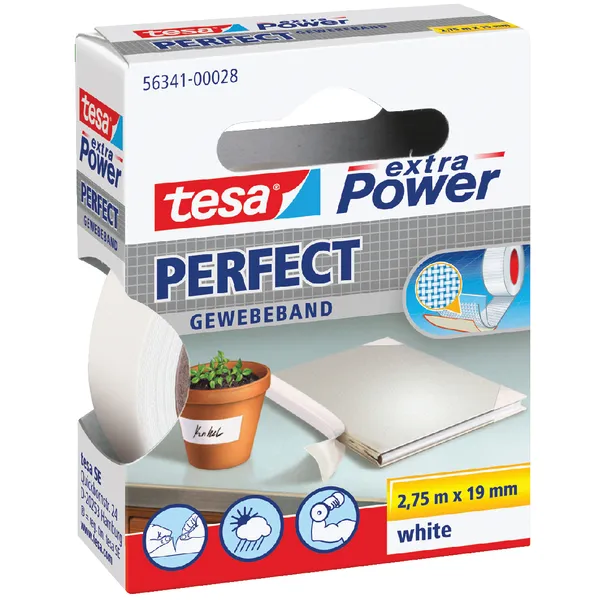Tesa Textieltape tesa® extra Power Perfect 2.75mx19mm wit