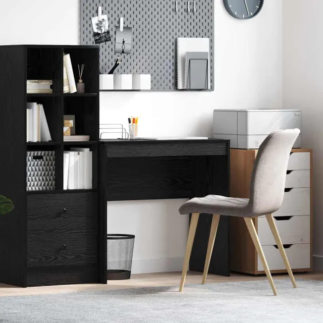 vidaXL Bureau Zwart Eiken 80 x 40 x 76 cm, foto 2