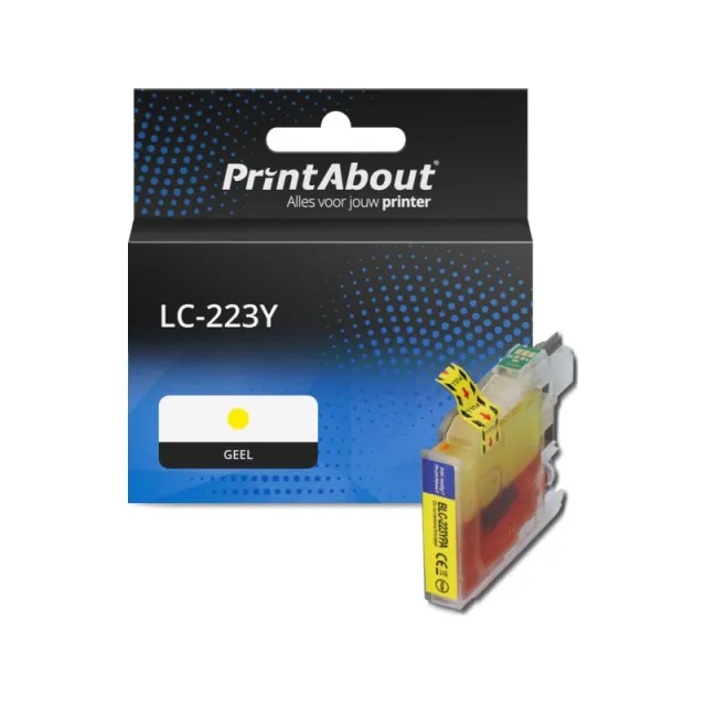 PrintAbout huismerk Inktcartridge LC-223Y Geel Geschikt voor Brother