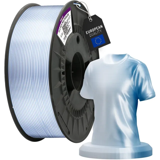 Winkle PLA Silk 3D Filament - Filament voor 3D printer - Hoge Nauwkeurigheid - Blauw/Wit - Ø 1,75 mm - 1 kg