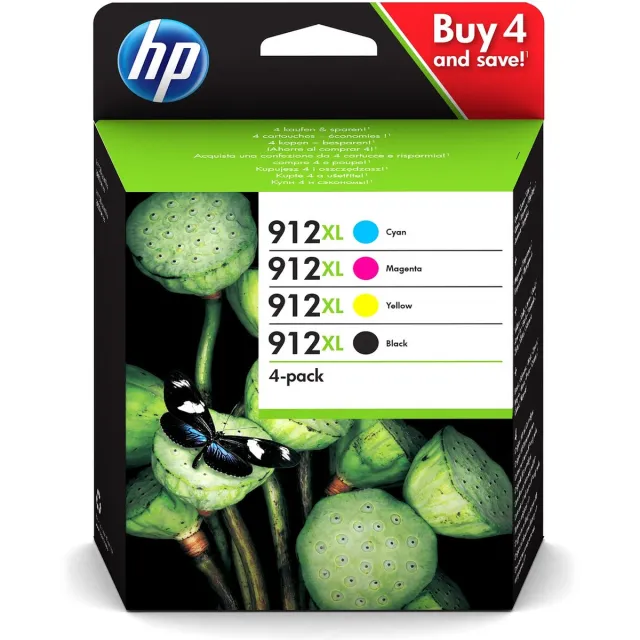 HP 912 XL Inktcartridge 4-kleuren Multipack zwart, cyaan, magenta, yellow