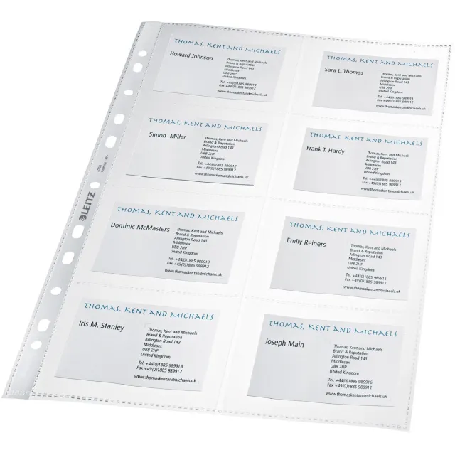 Leitz showtas ft A4 voor visitekaartjes, uit PP, pak van 10 stuks, 11-gaats perforatie