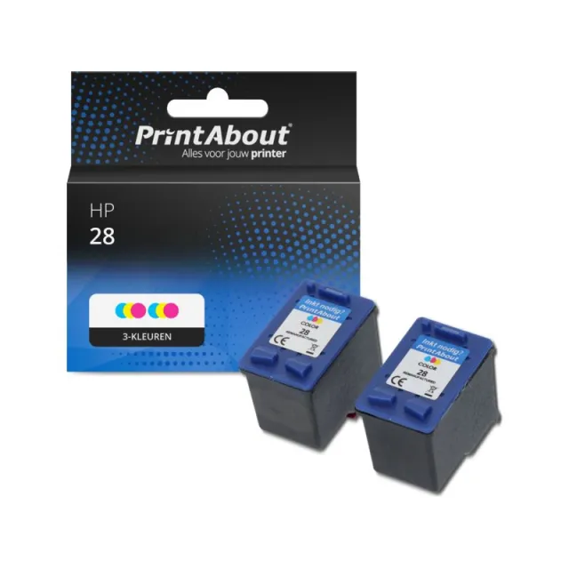 PrintAbout huismerk Inktcartridge 28 (C8728A) 3-kleuren Multipack Geschikt voor HP