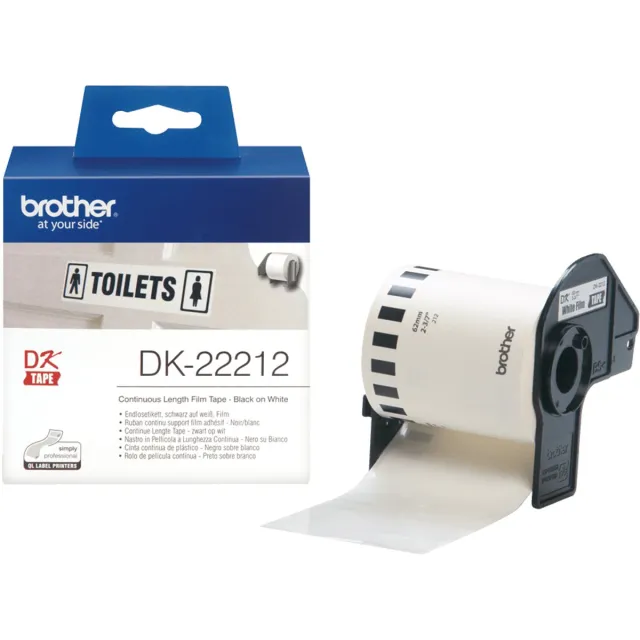 Brother Continuous Film Tape Brother DK22212 Black/White White