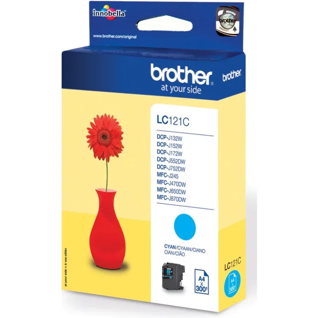 Brother inktcartridge, 300 pagina's, OEM LC-121C, cyaan 5 stuks