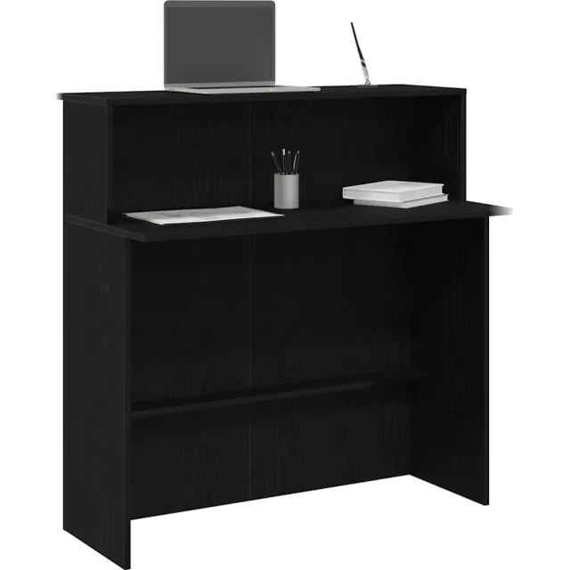 vidaXL Receptiebalie 100x50x103,5 cm bewerkt hout zwart