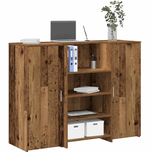 vidaXL Receptiebalie 135x50x103,5 cm bewerkt hout oud houtkleurig Bruin
