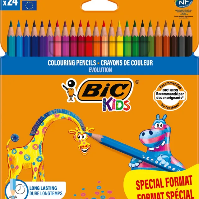 Bic Kids kleurpotlood Evolution, blister van 18 + 6 gratis