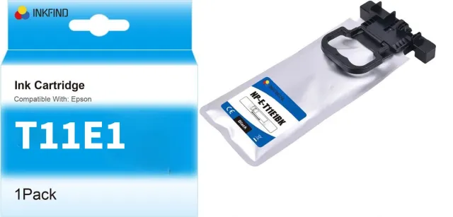 INKFIND T11E Zwart Inktcartridge compatibel met Epson T11E (T11E1) Hoge Capaciteit - 1-pack Zwart*1 Zwart x 1