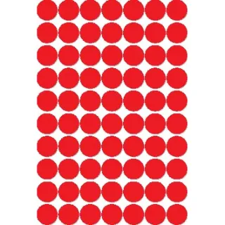 Apli ronde etiketten in etui diameter 19 mm, rood, 560 stuks, 70 per blad