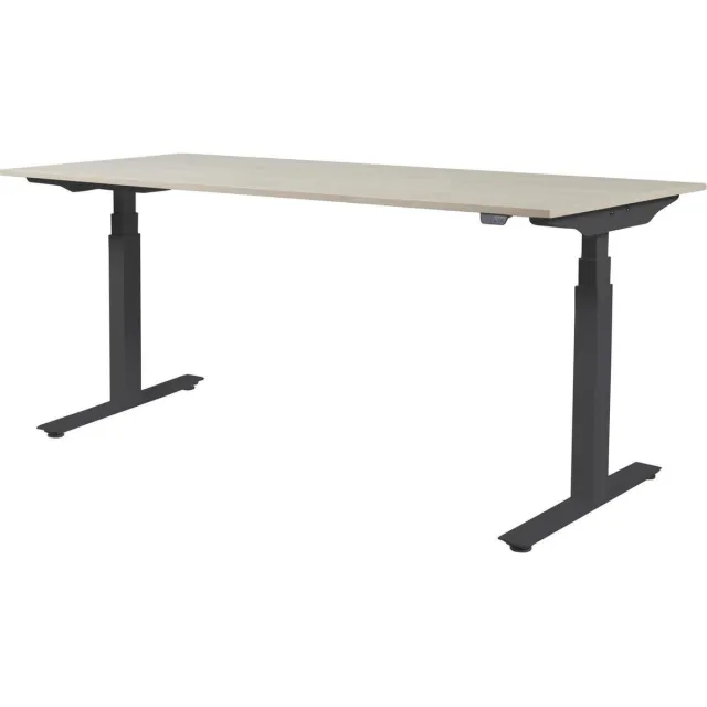 Schaffenburg Zit Sta Bureau - Plus Elek 180x80 eik - zwart frame Zwart (RAL9005)/Lindberg eiken