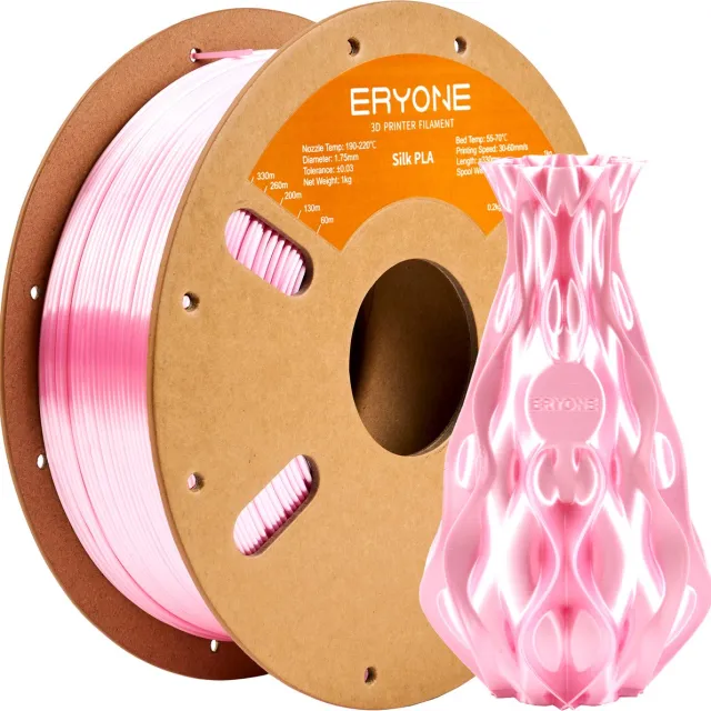 Eryone Silk Pink - PLA Filament - 1Kg 1.75mm - Voor 3D-printer en 3D-pen - Roze