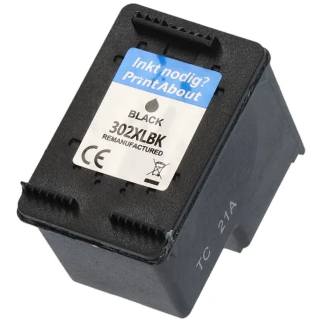PrintAbout Huismerk inktcartridge zwart compatible met 302 inktcartridge zwart van HP