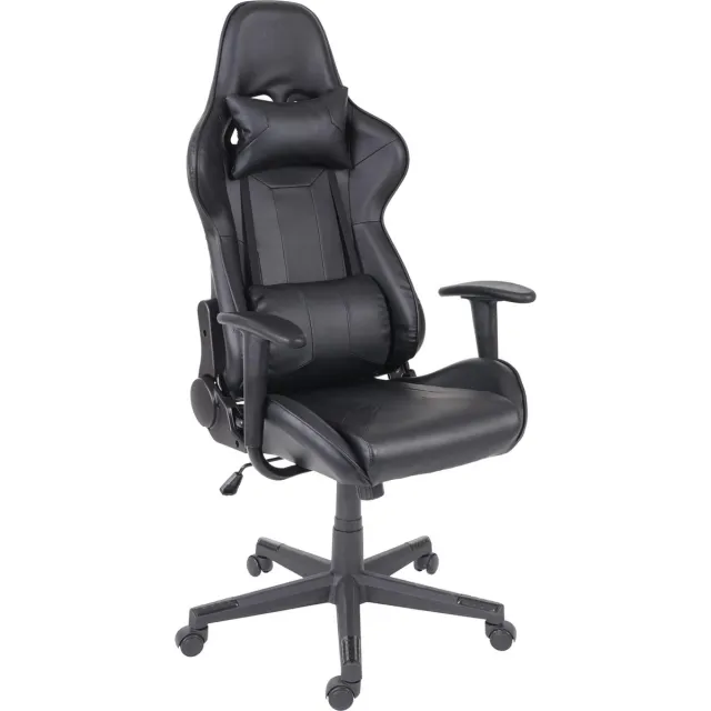 MCW Bureaustoel MCW-F84, bureaustoel gamestoel executive bureaustoel, kunstleer ~ zwart