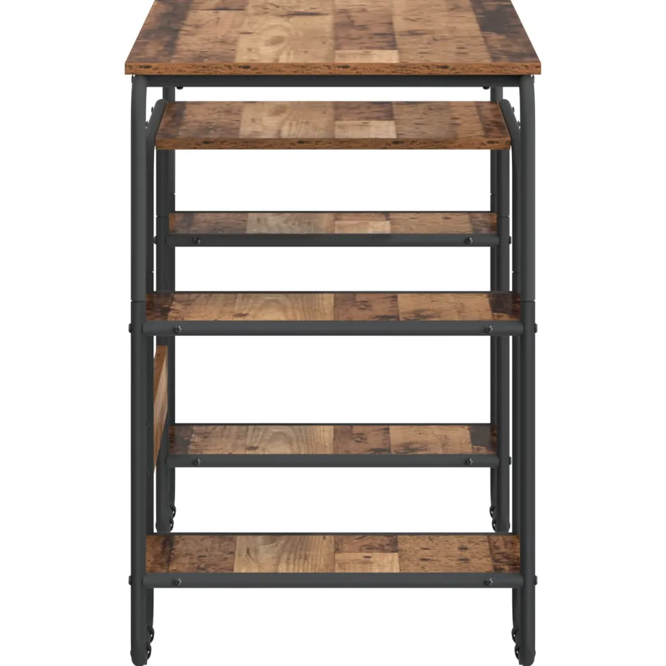 vidaXL Bureau met opbergruimte Oud hout 113.5 x 52 x 75.5 cm bruin, foto 4