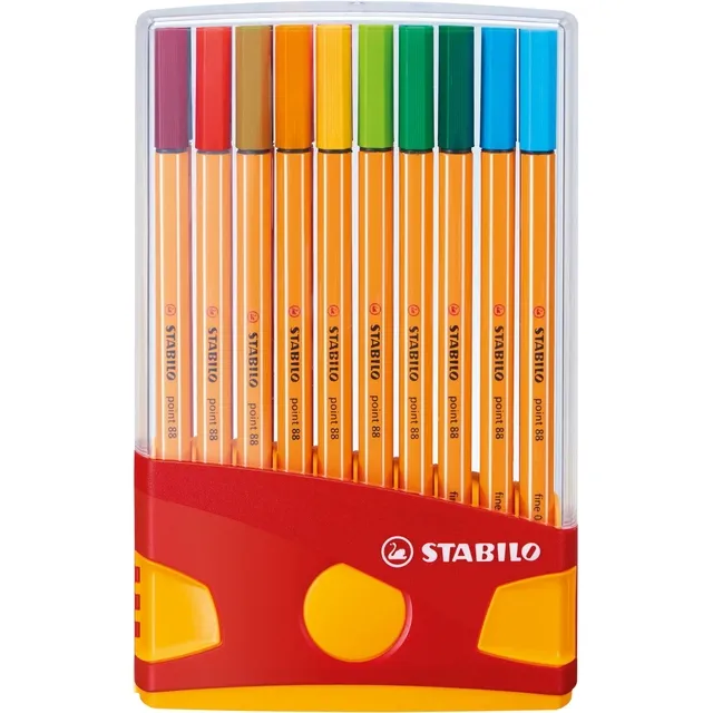 Stabilo Fineliner STABILO point 88 ColorParade rollerset geel/rood F ass 20st