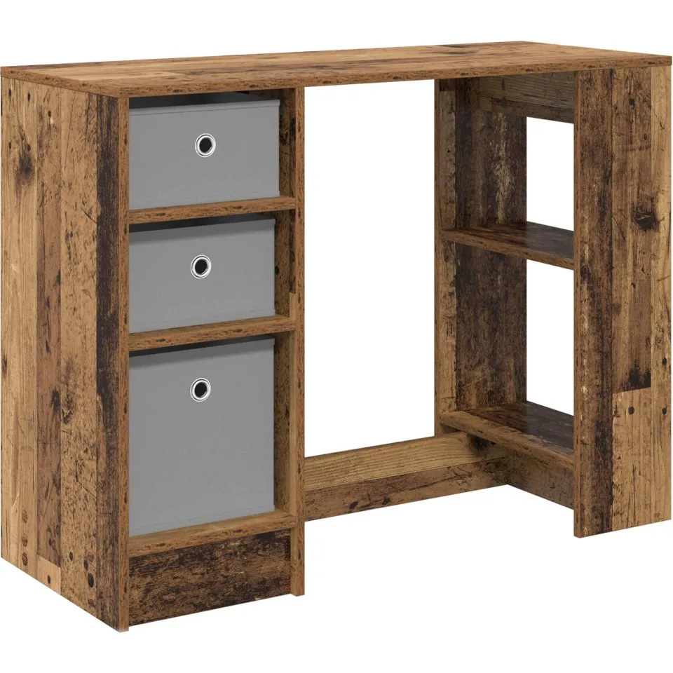 vidaXL Bureau Oudhout 100 x 40 x 75 cm Bewerkt hout bruin, foto 3