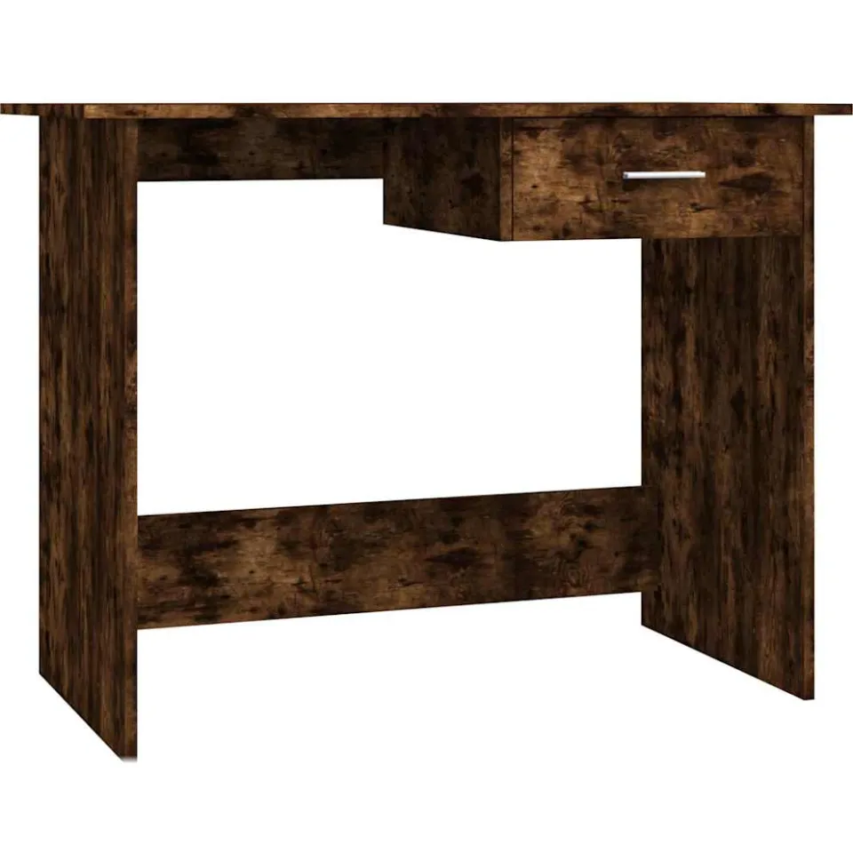 vidaXL Bureau 100x50x76 cm bewerkt hout gerookt eikenkleurig, foto 3