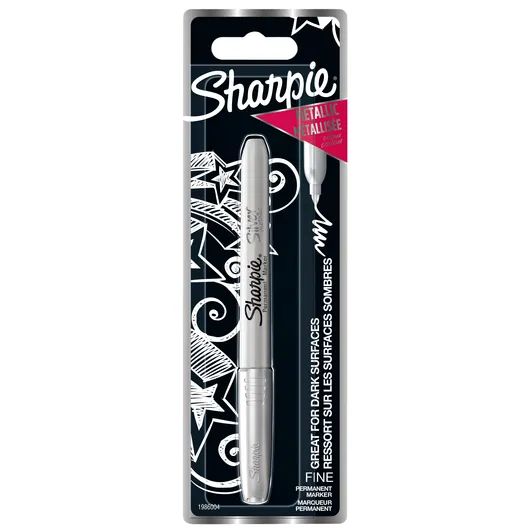 Sharpie Viltstift Sharpie rond fijn metallic zilver blister à 1 stuk
