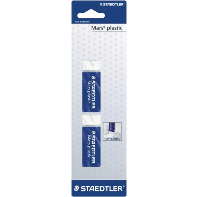Staedtler gum Mars Plastic, wit, blister van 2 stuks