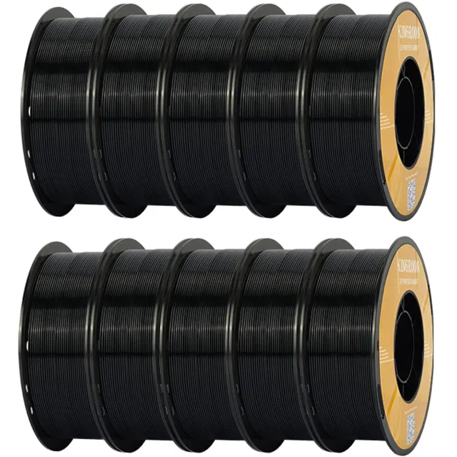 Kingroon PETG Filament 1,75 mm 10 kg Zwart – 3D Printer Filament voor FDM/FFF 3D-Printers – Hoge Sterkte, Nauwkeurig en Eenvoudig te Printen Zwart + 10 kg