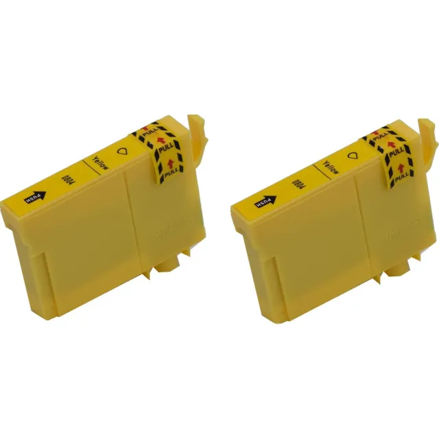 KATRIZ huismerk inkt voor|Epson T0804|12ml | ( 2stuks) - Met chip Geel