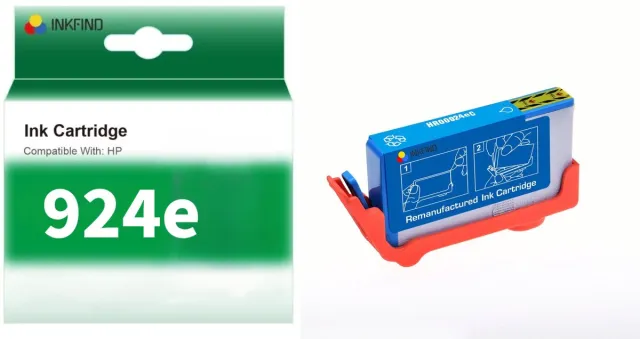 INKFIND 924e Cyaan inktcartridge compatibel met HP 924 924e 4K0U3NE 4K0U7NE Cyaan geschikt voor HP OfficeJet Pro 8120/8130 series - 1-pack Cyaan Cyaan x 1