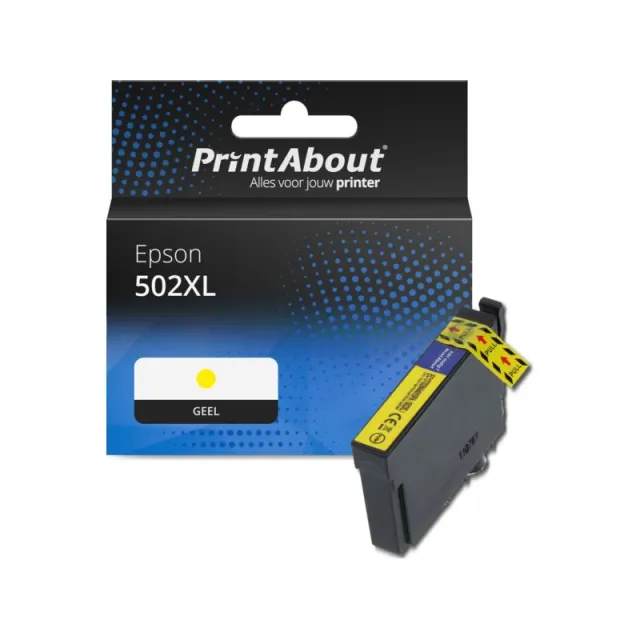 PrintAbout huismerk Inktcartridge 502XL (C13T02W44010) Geel Hoge capaciteit Geschikt voor Epson