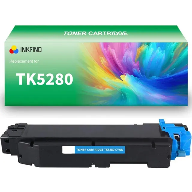 INKFIND TK-5280 Cyaan tonercartridge compatibel met Kyocera TK5280 TK-5280 Cyaan geschikt voor Kyocera ECOSYS M 6235cidn/6235cidnt/6635cidn/P 6235cdn - 1-pack Cyaan cyaan x 1
