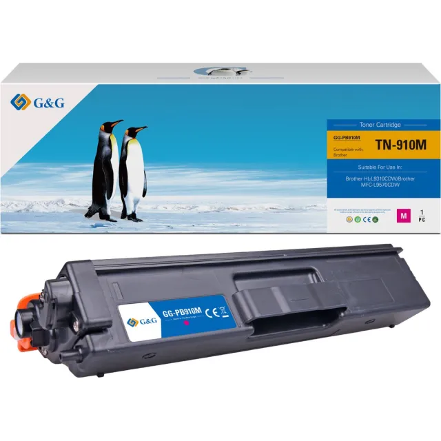 G&G TN910M toner Compatibel met Brother TN-910 Tonercartridge Magenta 1 stuk(s) - Huismerk