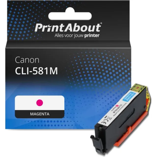 PrintAbout huismerk Inktcartridge CLI-581M Magenta geschikt voor Canon