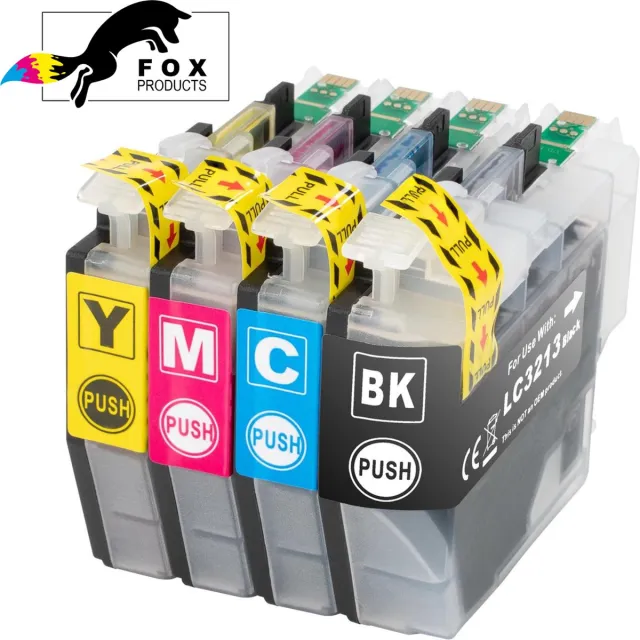 FoxProducts LC-3213xl LC-3211 LC3211 LC3213xl 4 stuks - inktcartridge geschikt voor Brother, LC-3213BK LC-3213C LC-3213M LC-3213Y voor DCP-J572DW DCP-J772DW DCP-J774DW MFC-J490DW MFC-J491DW MFC-J497DW MFC-J890DW MFC-J895DW Black, Cyan, Magenta, Yellow