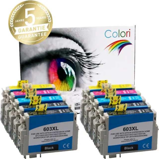 Colori Set 10x Colori huismerk inkt cartridge geschikt voor Epson 603XL Epson Expression Home XP-2100 Epson Expression Home XP-2105 Epson Expression Home XP-3100 Epson Expression Home XP-3105 Epso Set 10 stuks