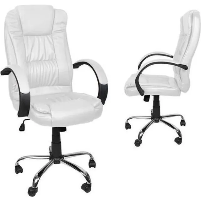 Malatec New York bureaustoel - directie stoel - ergonomisch - verrijdbaar - Wit