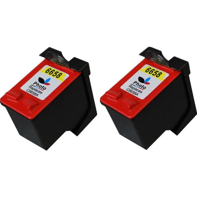 KATRIZ huismerk ink HP58 Foto kleuren | voor HP DeskJet 450serie/5500/5550/5652,Photosmart100/130/230/7150/7345/7350/7550, PSC1100/1110/1210/2100/2105/2110/2115/2175/2210/2715,OfficeJet 4110/6110 | Met chip | 2 stuks