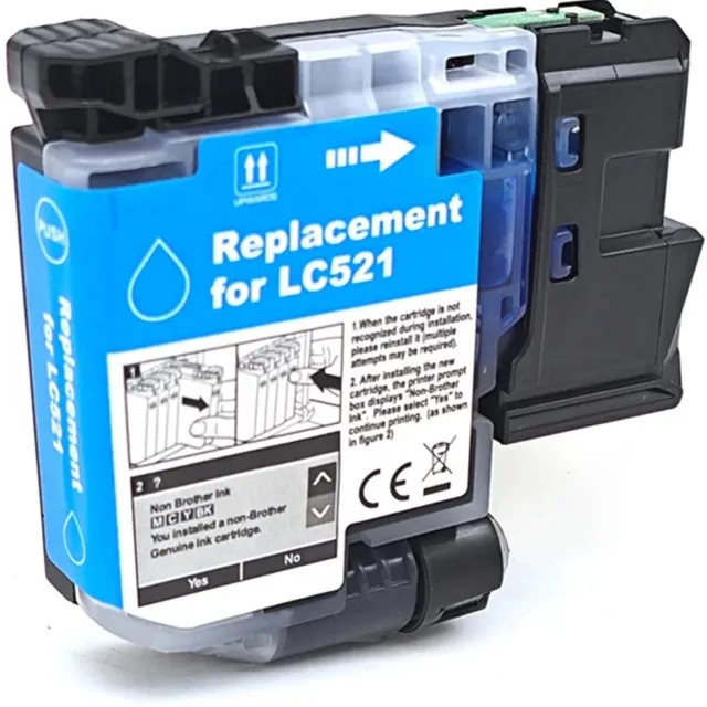 Inktkenners Inktcartridge Geschikt voor Brother LC-521 | Cyaan Geschikt voor Brother DCP-J1260W - DCP-J1310DW - DCP-J1313DW - DCP-J1360DW - DCP-J1460DW