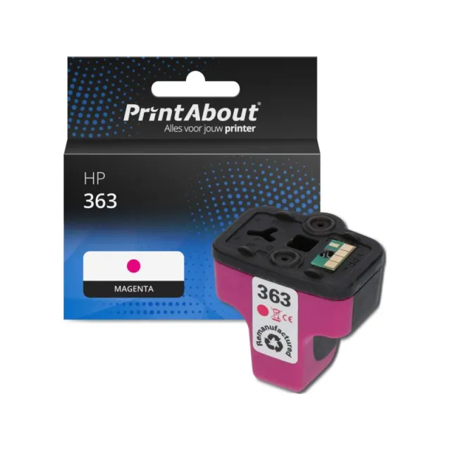 PrintAbout huismerk Inktcartridge 363 (C8772EE) Magenta Geschikt voor HP